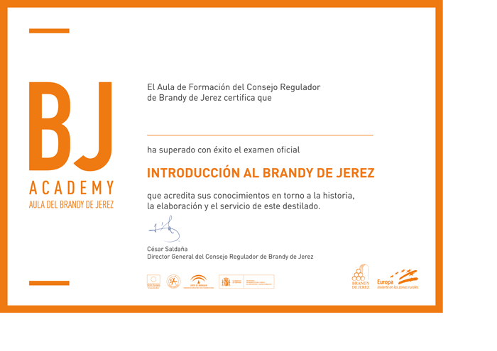 Certificado Oficial Brandy de Jerez Nivel 1